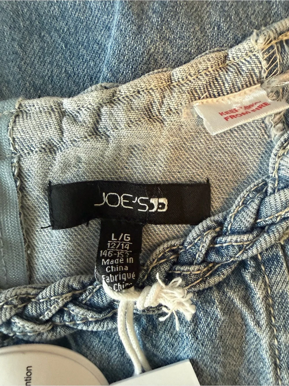 Joe’s Jeans Girls 12/14 Denim Tiered Dress Braided Straps Bleach Wash NWT